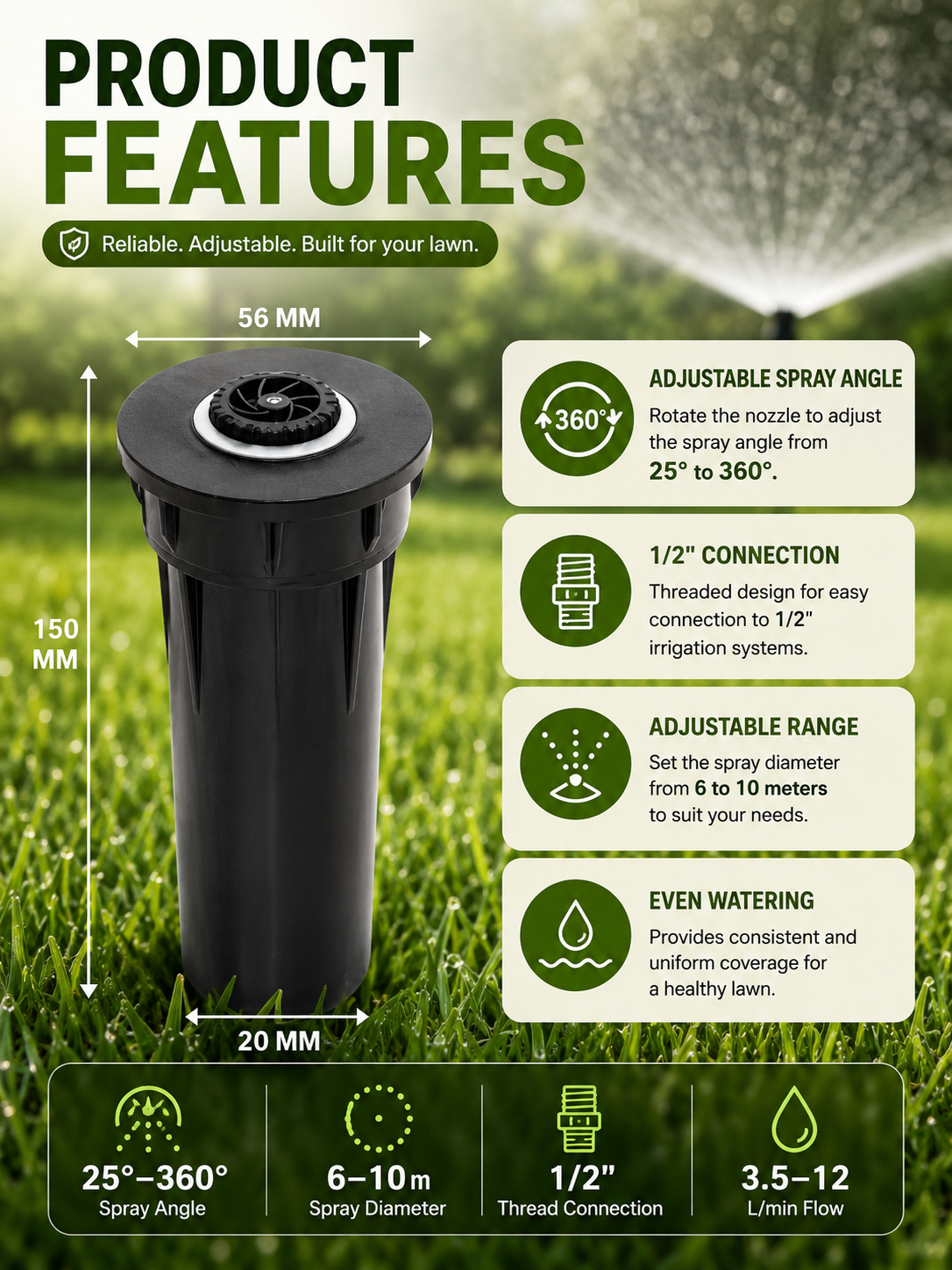 Solar-Powered Automatic Drip Irrigation Kit