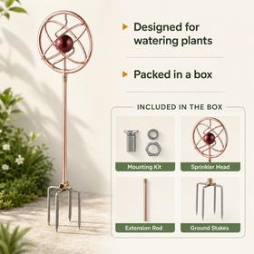 Heavy-Duty 41" Tall Metal Rotary Lawn Sprinkler with Step Spike