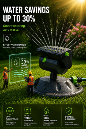 16-Nozzle Oscillating Lawn Sprinkler for Rectangular Yards
