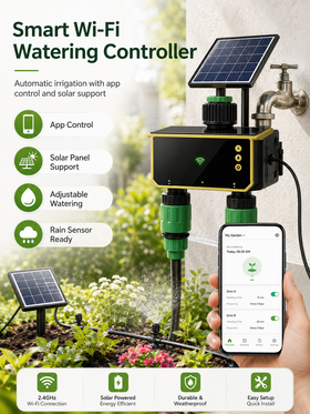 Smart Dual-Outlet Solar Powered Water Timer with App Control