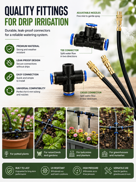 12-Plant Micro Drip Irrigation Kit with Adjustable Emitters
