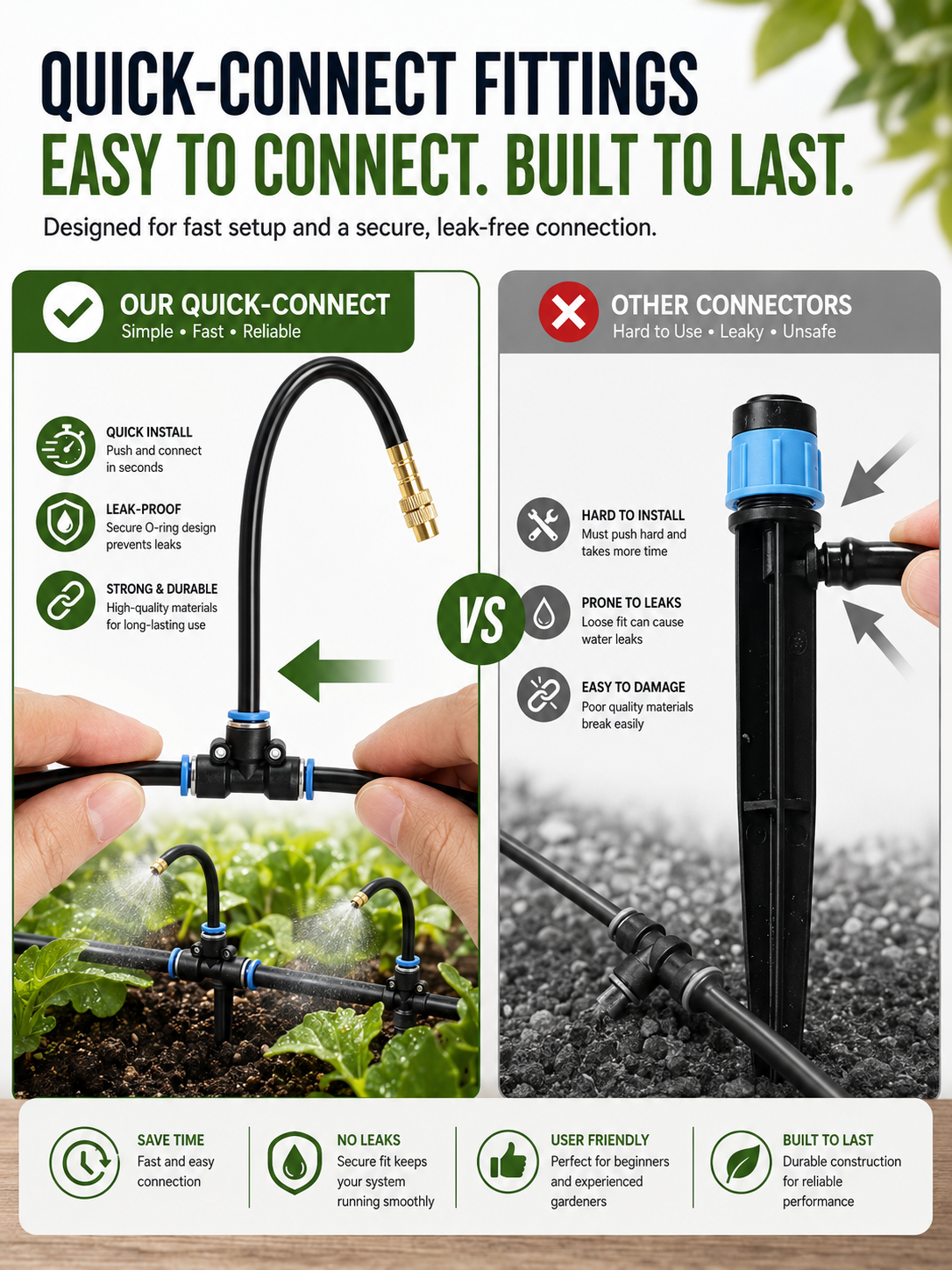 12-Plant Micro Drip Irrigation Kit with Adjustable Emitters
