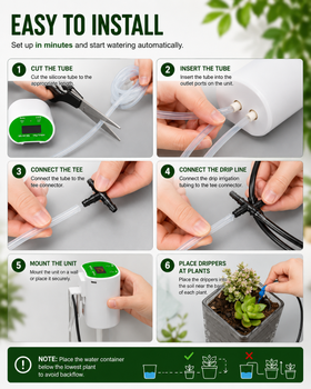 Automatic Indoor Plant Watering System with Integrated Pump & Timer
