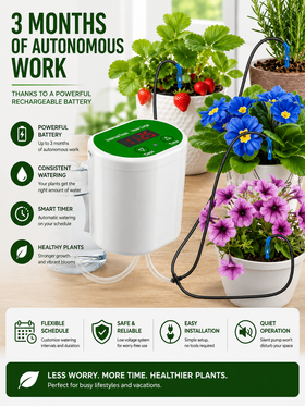 Automatic Indoor Plant Watering System with Integrated Pump & Timer
