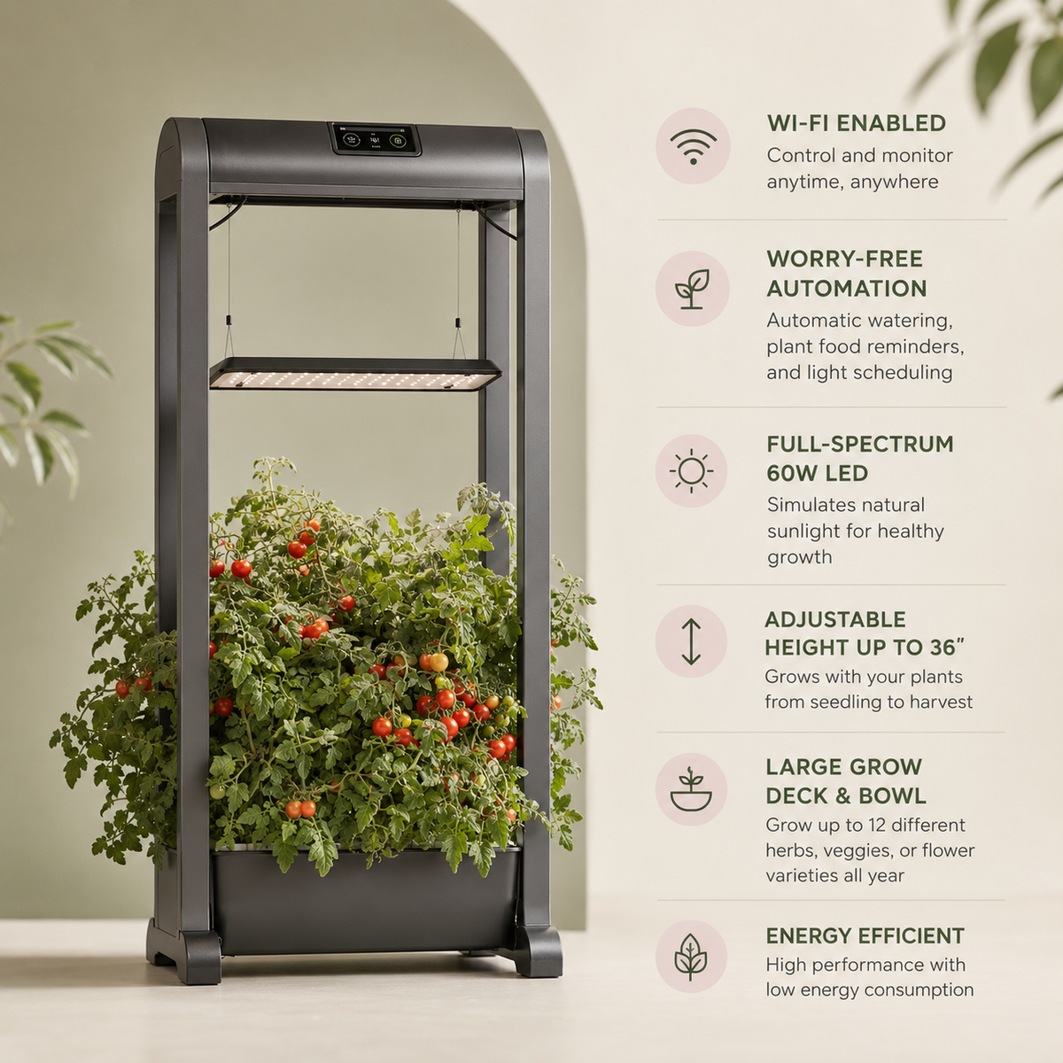 AeroGlow Smart Hydroponic Garden and Indoor Irrigation System