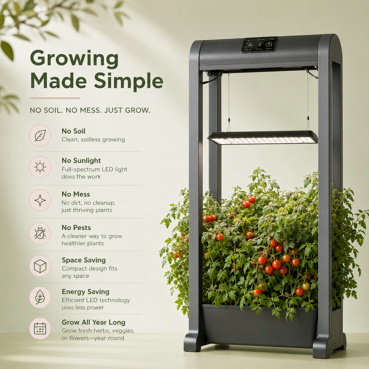 AeroGlow Smart Hydroponic Garden and Indoor Irrigation System
